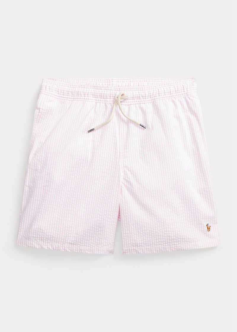 Shorts Polo Ralph Lauren Niño 6-14 Años Traveler Seersucker Nadando Trunk Chile Rosas LYPTB-5329